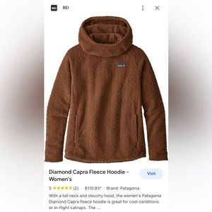 Patagonia diamond capra fleece hoodie - large